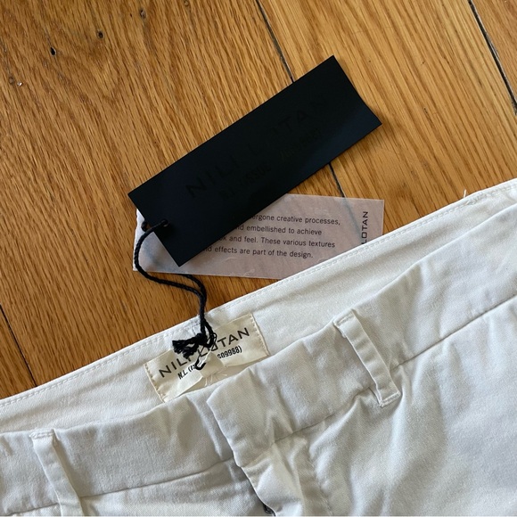 NWT Nili Lotan Tel Aviv Pants in Eggshell Cream White Off white Chino Khakis - Picture 10 of 11